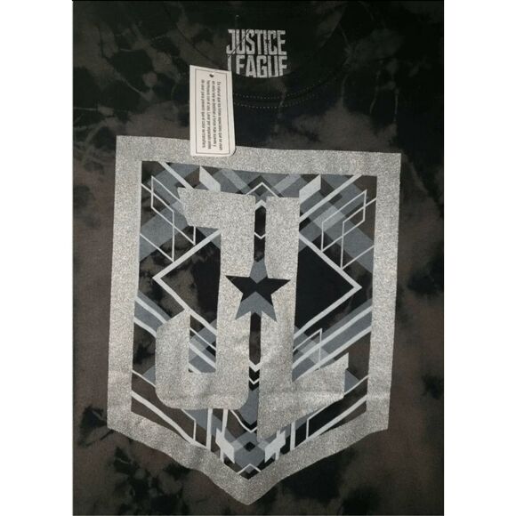 Justice League Men T-Shirt Medium Gray Tie Dye Justice League Shield Logo Cotton - Picture 4 of 6